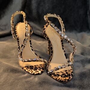 Glamorous Rhinestone Leopard Heels